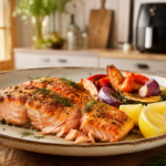 Pavés de saumon Air Fryer dorés au citron et aux herbes